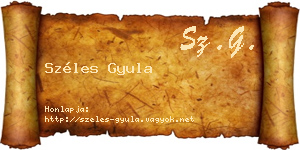 Széles Gyula névjegykártya