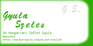 gyula szeles business card