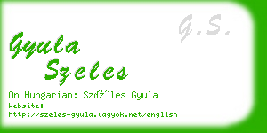 gyula szeles business card